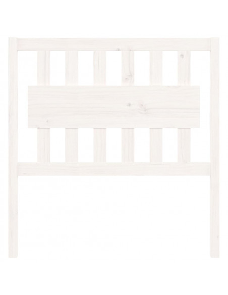 Testiera per Letto Bianca 95,5x4x100 cm Legno Massello di Pino