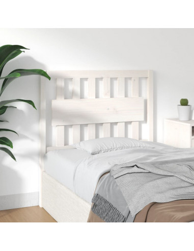 Testiera per Letto Bianca 95,5x4x100 cm Legno Massello di Pino