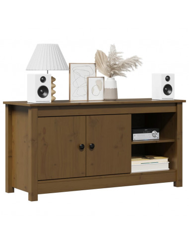 Mobile Porta TV Miele 103x36,5x52 cm in Legno Massello di Pino