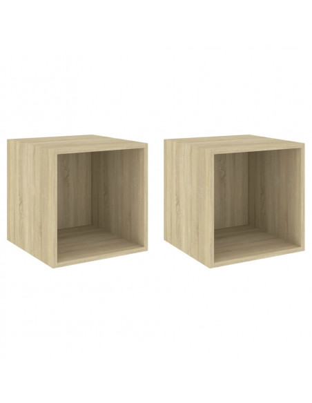 Mobili a Muro 2pz Rovere Sonoma 37x37x37 cm Legno Multistrato