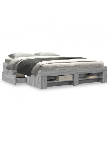 Giroletto Grigio Sonoma 160x200 cm in Legno Multistrato