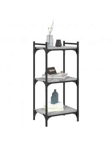 Libreria a 3 Ripiani Grigio Sonoma 40x30x86cm Legno Multistrato