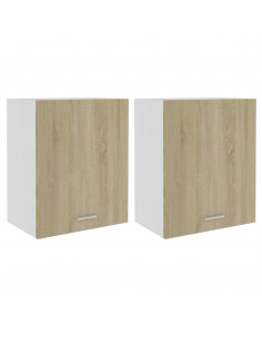 Mobili Pensili 2 pz Rovere Sonoma 50x31x60 cm Legno Multistrato 2
