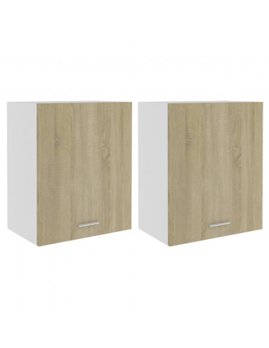 Mobili Pensili 2 pz Rovere Sonoma 50x31x60 cm Legno Multistrato