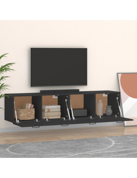 Mobili Parete 2 pz Neri 60x36,5x35 cm Legno Multistrato