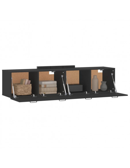 Mobili Parete 2 pz Neri 60x36,5x35 cm Legno Multistrato