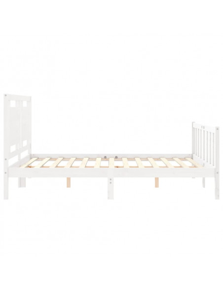 Giroletto con Testiera Bianco 160x200 cm Legno Massello