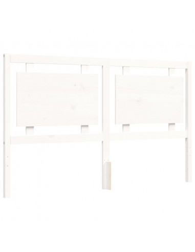 Giroletto con Testiera Bianco 160x200 cm Legno Massello