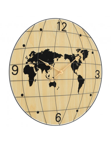 Orologio a Parete Giallo e Nero Ø50 cm in Legno Multistrato