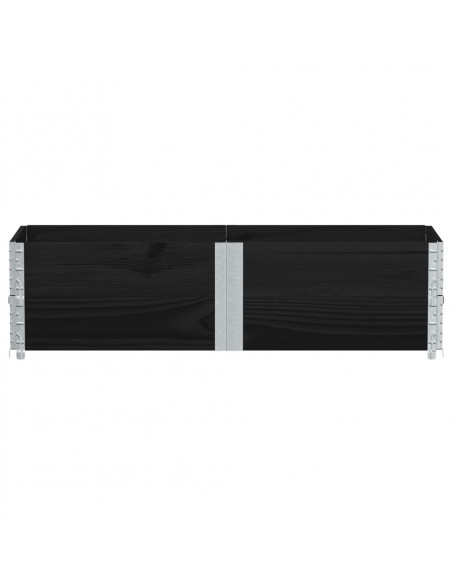 Fioriera da Giardino Nera 150x50 cm in Legno Massello di Pino