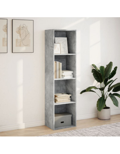 Libreria Grigio Cemento 40x30x152 cm in Legno Multistrato