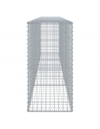 Cesto Gabbione con Copertura 400x50x100 cm in Ferro Zincato
