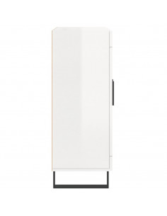 Credenza 69,5x34x90 cm in Legno Multistrato Bianco Lucido 2