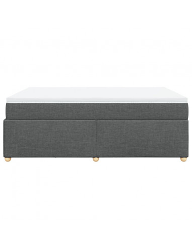 Giroletto a Molle con Materasso Grigio Scuro 140x200cm Tessuto