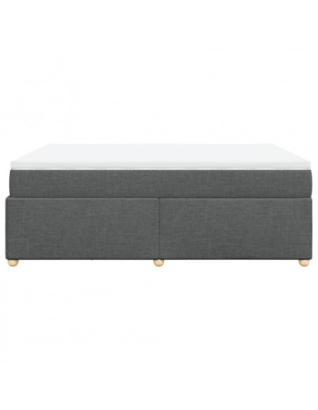 Giroletto a Molle con Materasso Grigio Scuro 140x200cm Tessuto