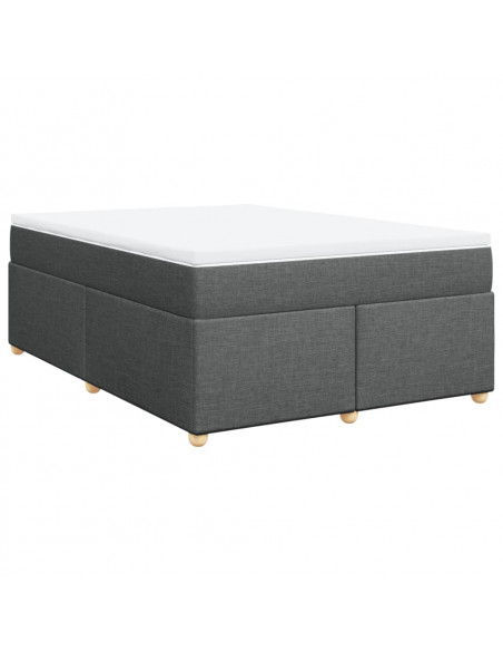Giroletto a Molle con Materasso Grigio Scuro 140x200cm Tessuto