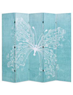 Paravento Pieghevole 200x170 cm Stampa Farfalla Blu 2