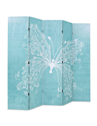 Paravento Pieghevole 200x170 cm Stampa Farfalla Blu