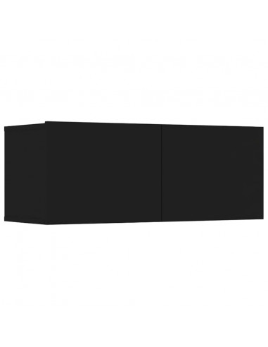 Mobili Porta TV Neri 4 pz 80x30x30 cm in Legno Multistrato