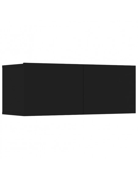 Mobili Porta TV Neri 4 pz 80x30x30 cm in Legno Multistrato