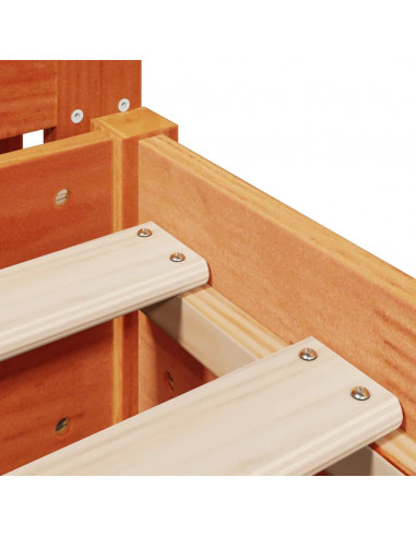 Letto senza Materasso Marrone Cera 100x200 cm in Legno di Pino