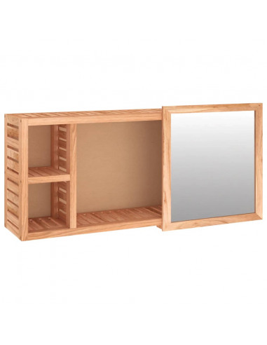 Armadietto a Specchio 80x17x34 cm in Legno Massello di Noce