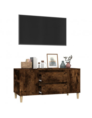 Mobile Porta TV Rovere Fumo 102x44,5x50 cm in Legno Multistrato