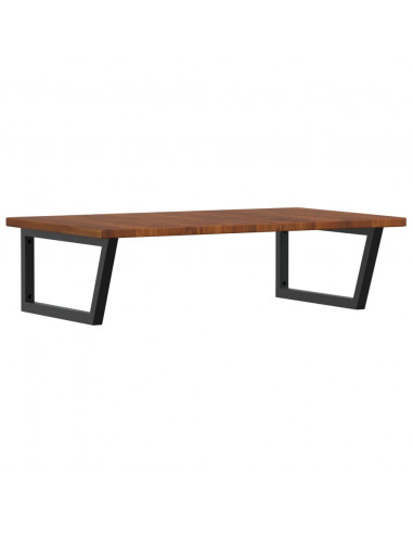 Ripiano a Parete per Lavabo in Acciaio e Massello di Rovere