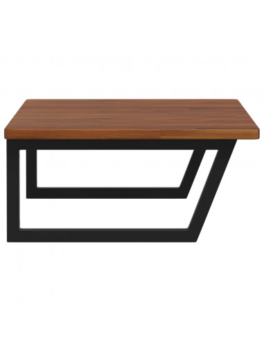 Ripiano a Parete per Lavabo in Acciaio e Massello di Rovere