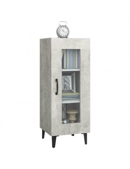 Credenza Grigio Cemento 34,5x34x90 cm in Legno Multistrato