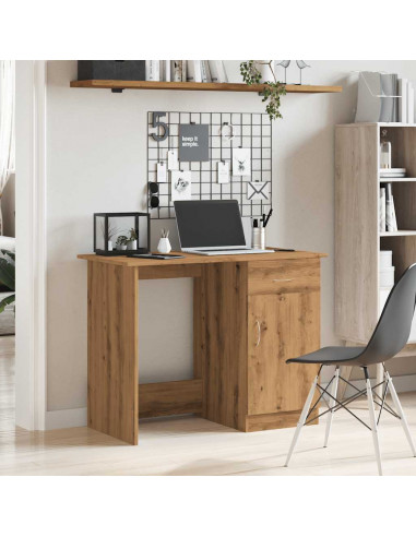 Scrivania Rovere Artigianale 100x50x76 cm in Legno Multistrato