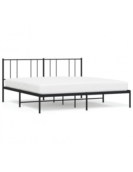 Giroletto con Testiera in Metallo Nero 200x200 cm