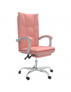 Poltrona da Ufficio Reclinabile Rosa in Similpelle 2