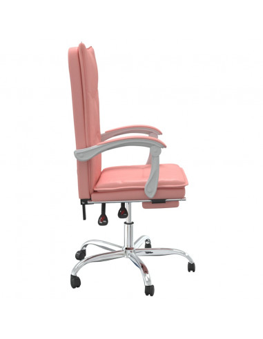 Poltrona da Ufficio Reclinabile Rosa in Similpelle