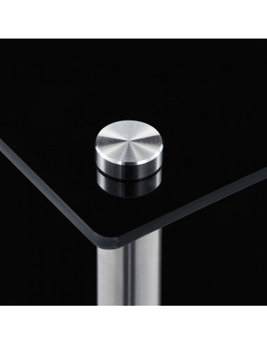 Scaffale a 5 Livelli Nero 40x40x130 cm in Vetro Temperato