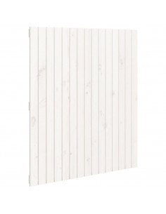 Testiera da Parete Bianca 95,5x3x110 cm Legno Massello di Pino 2