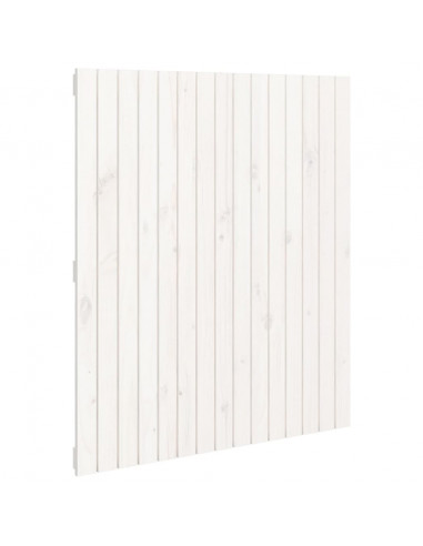 Testiera da Parete Bianca 95,5x3x110 cm Legno Massello di Pino