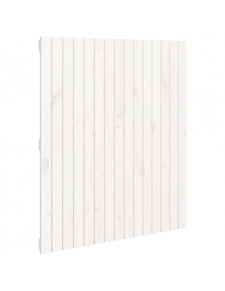 Testiera da Parete Bianca 95,5x3x110 cm Legno Massello di Pino