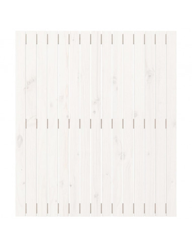 Testiera da Parete Bianca 95,5x3x110 cm Legno Massello di Pino