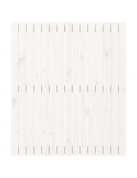 Testiera da Parete Bianca 95,5x3x110 cm Legno Massello di Pino