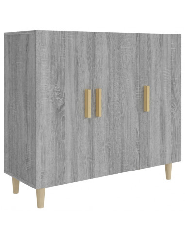 Credenza Grigio Sonoma 90x34x80 cm in Legno Multistrato