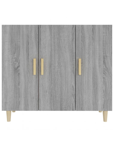 Credenza Grigio Sonoma 90x34x80 cm in Legno Multistrato