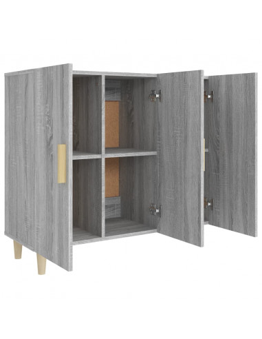 Credenza Grigio Sonoma 90x34x80 cm in Legno Multistrato