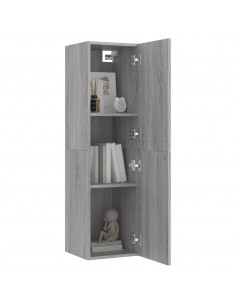 Mobile Porta TV a Parete Grigio Sonoma 30,5x30x110 cm 2