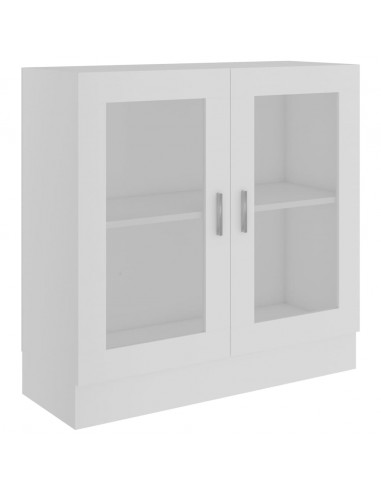 Armadietto con Vetrina Bianco 82,5x30,5x80 cm Legno Multistrato