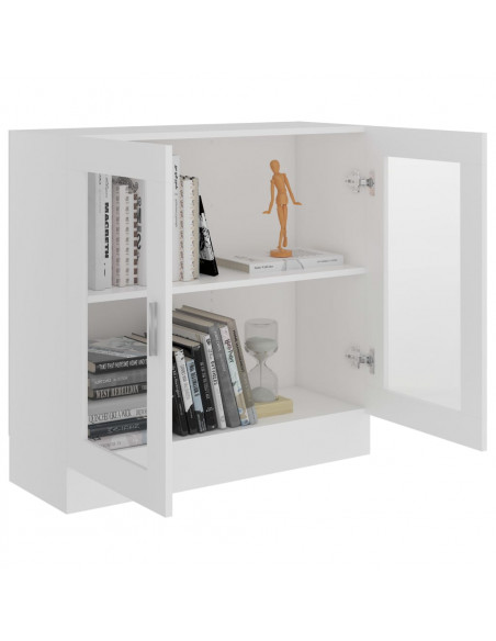 Armadietto con Vetrina Bianco 82,5x30,5x80 cm Legno Multistrato