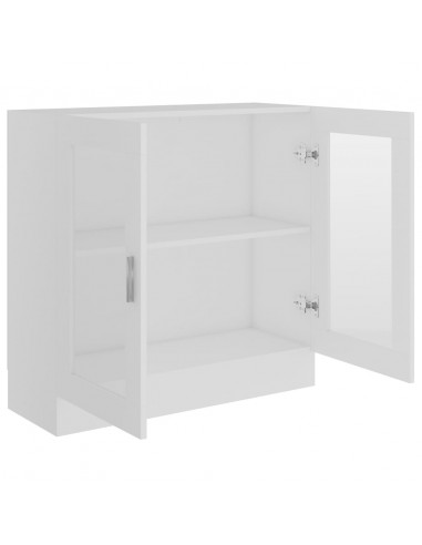 Armadietto con Vetrina Bianco 82,5x30,5x80 cm Legno Multistrato