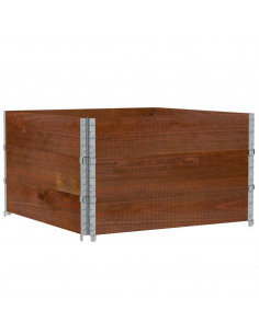 Paretali per Pallet 3pz Marroni 100x100cm Legno Massello Pino 2