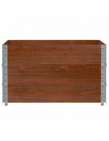 Paretali per Pallet 3pz Marroni 100x100cm Legno Massello Pino