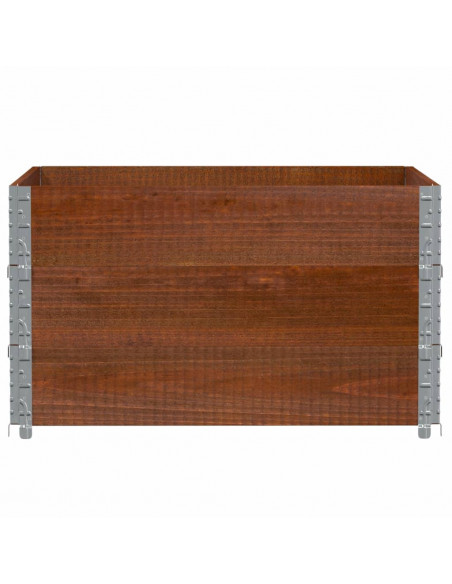 Paretali per Pallet 3pz Marroni 100x100cm Legno Massello Pino